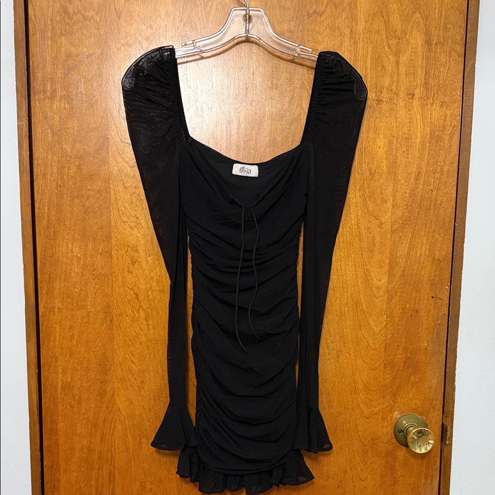 Elegant Black Long Sleeve Dress - size 2